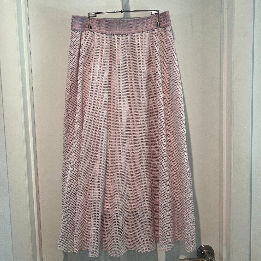 Alfani Pink Mesh Midi Skirt Size S